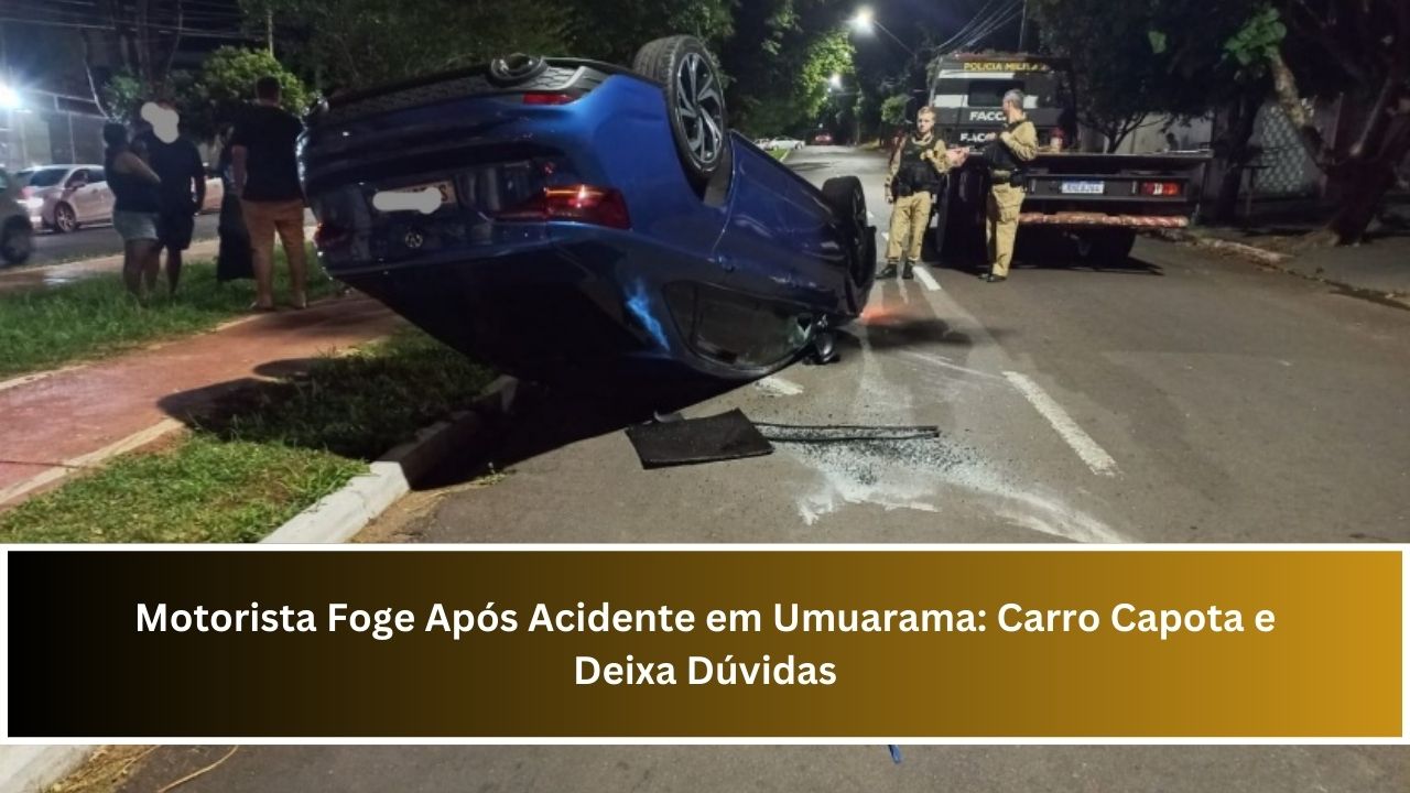 Motorista Foge Após Acidente em Umuarama: Carro Capota e Deixa Dúvidas